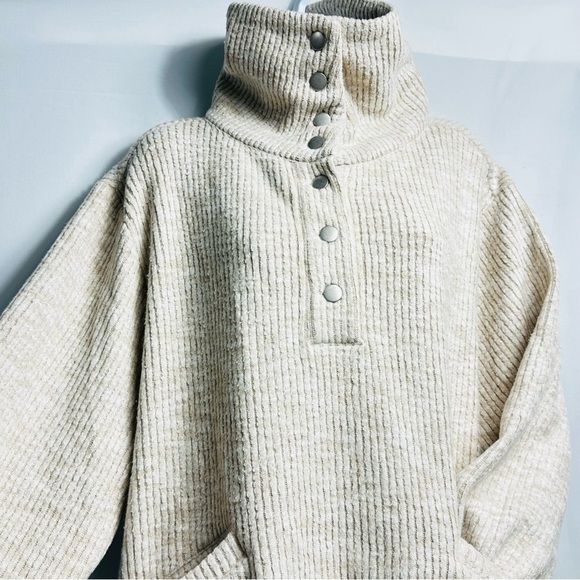 NWT Dylan Los Angeles Cali. Sz L Cream Cloudtip Corduroy Shawl Collar Pullover - Picture 7 of 12